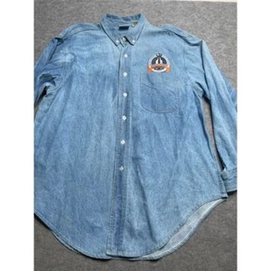 VTG 1994 Stanley Cup Conference Denim Button-Up Shirt NHL Hockey Embroidered L - Picture 1 of 9
