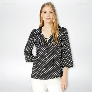 BCBG Max Azria A-Linien-Top Bluse schwarz gepunktet | S (36) - Bild 1 von 2