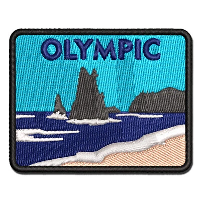 Destination Olympic National Park Multi-Color Embroidered Iron-On Patch Applique - Image 1 of 4