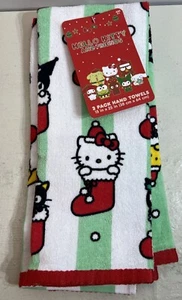 Hello Kitty & Friends Christmas Kitchen Hand Towels 15x25 100% Cotton Set of 2 - Picture 1 of 2