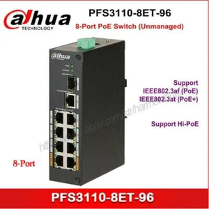 Dahua 8-Port PoE Switch (Unmanaged) PFS3110-8ET-96 dual power backup watchdog - Picture 1 of 7