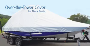 "Cubierta de barco de almacenamiento de 7,6 oz solo sobre la torre para bote de cubierta-24'7""-25'6"" x 102" - Imagen 1 de 13