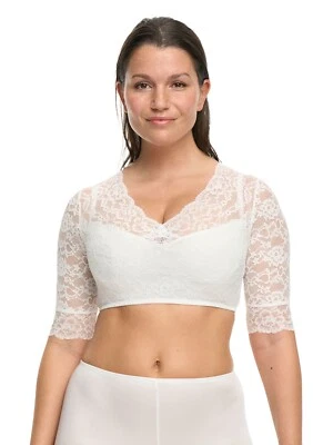 Susa Wiesn-Zauber 5568 Dirndlbluse halbarm in Ivory und Weiss - Bild 1 von 3