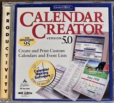 Calendar Creator Version 5.0 (1997 TLC) For Windows 95 - Image 1 of 2