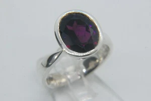 ANILLO GRANATE PLATA 925 excl. JOYERÍA DE DISEÑO ovalado facetado - Imagen 1 de 6