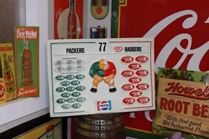 SCARCE 1977 PEPSI COLA GREEN BAY PACKERS WISCONSIN BADGERS VACUFORM DEALER SIGN - Picture 1 of 18