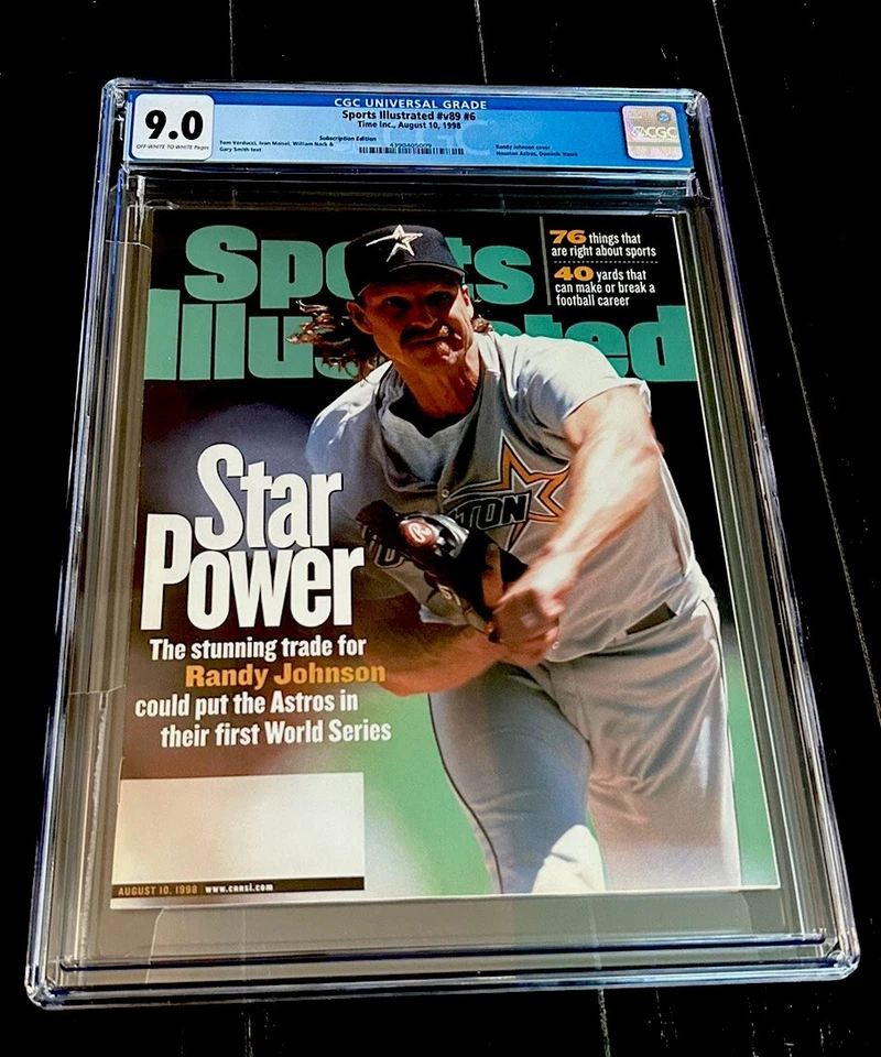 Randy Johnson SI Cover SPORTS ILLUSTRATED 1998 Houston Astros Clean CGC 9.0 - Image 1 of 3