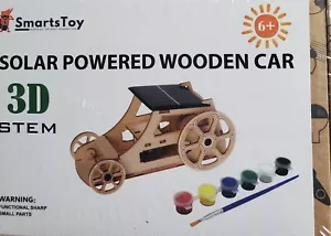 Smarts Toy Solar Powered Wooden Car 3D Stem Kit Ages 6+ New in Box - Picture 1 of 4