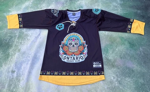 Ontario Reign Dia De Los Muertos Men's Hockey Jersey Size L Cover