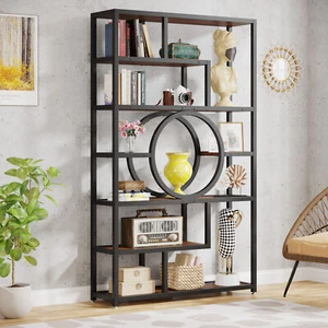 Industrial Bookcase Shelving Etagere Bookshelf Open Storage Shelves Display Rack - Picture 1 of 10