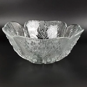 Dansk Lasisepat Mantsala Crystal Salad Serving Bowl, Large Cow Parsley 70s Italy - Picture 1 of 15