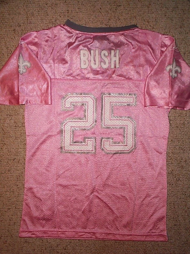 ($48) REEBOK New Orleans Saints REGGIE BUSH nfl Jersey Youth *GIRLS* (m-medium) - Image 1 of 3