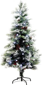 5Ft. Flocked Pre-Lit Fiber Optic Artificial Pinecone and Berries Christmas Tree - Picture 1 of 10