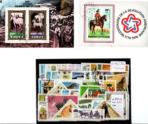 Lot de  timbres et blocs thematique " Chevaux " - Picture 1 of 1