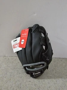 Franklin Sports Ready To Play 8.5" Tee Ball Glove Black Right Hand Throw NWT - Picture 1 of 2
