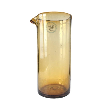 Pitcher Water, Wine, Sangria, Amber Gold Recycled Glass Handcrafted In Mexico - Image 1 of 3