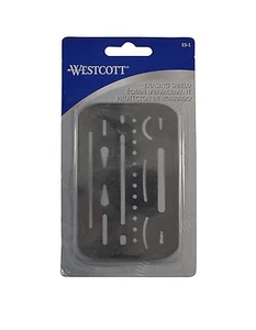 Westcott Erasing Shield, Stainless Steel, 3.75" x 2.5" - Picture 1 of 3