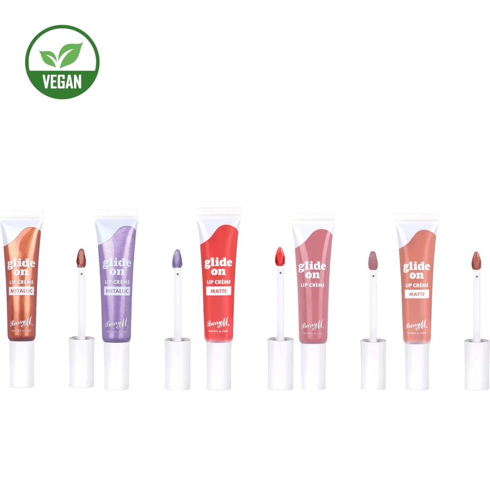 Barry M Lip Creme Glide On Matte Metallic Gloss Red Pink Brown Purple Bronze NEW - Image 1 of 4