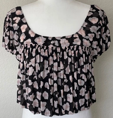 Blusa corta Meg con estampado floral blanca y negra talla XS de Free People nueva con etiquetas Foto 1 de 4