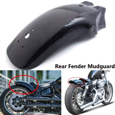 Black Motorcycle Rear Fender Mudguard Metal For Yamaha Virago V-Star 650 Honda - Image 1 of 4