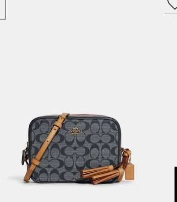 NUEVO CON ETIQUETAS ❤️ Bolso para cámara Coach Mini Jamie con denim firma cambray denim azul Foto 1 de 4