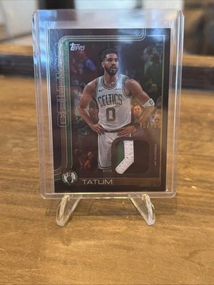 2025 Jayson Tatum Topps flagship Black 10/10 Game Worn 3 Color Patch. Must Have - Image 1 of 2