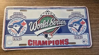 Vintage Toronto Blue Jays 1992 World Series Champions Aluminum License Plate - Image 1 of 4