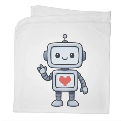 Manta/chal bebé algodón 'Love Heart Robot' (BY00045378) Foto 1 de 2