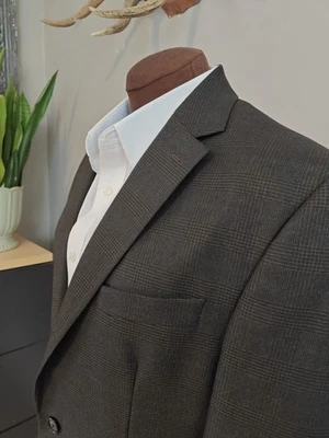 🇺🇲 Casaco esportivo masculino 40 R marrom xadrez dois botões  - Imagem 1 de 4