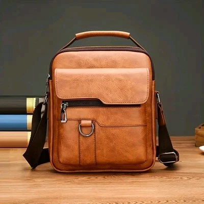 Bandolera de cuero para hombre bandolera bandolera bandolera de hombro vintage de viaje Foto 1 de 4