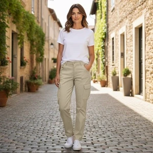Vintage Gap Tan Khaki Cargo Pants Y2K High Rise Boho Minimalist Size 31 x 32 - Picture 1 of 10
