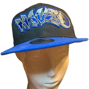 New Era 9FIFTY Youth Dallas Mavericks Mavs Graffiti Snapback Hat Black Blue - Picture 1 of 13