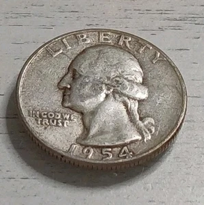 1954-P Washington Viertel 90 % Silber ~ kostenloser Versand! #3 - Bild 1 von 2