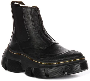 Stivali da donna Dr Martens suola grande Chelsea in pelle con zip frontale neri US 4 - 9 - Foto 1 di 6