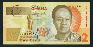 🔴GHANA 2 Cedis 2013 UNC- P37Ab🔴 - Imagen 1 de 2