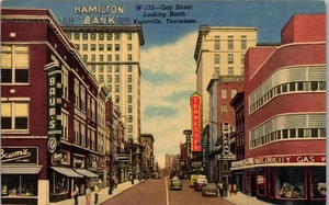  Knoxville Tennessee TN Postal Gay Street Hamilton Bank Baum's Clock Theatre  - Imagen 1 de 3
