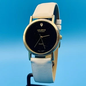 HELBROS INVINCIBLE Vintage Men’s Quartz Fashion Wristwatch Diamond Accent Works - Picture 1 of 17