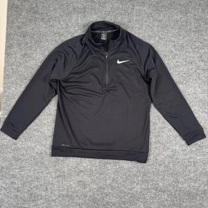 Nike Dri-FIT 1/2 Cremallera Pullover Hombres Grande Negro Manga Larga Entrenamiento Top - Imagen 1 de 10