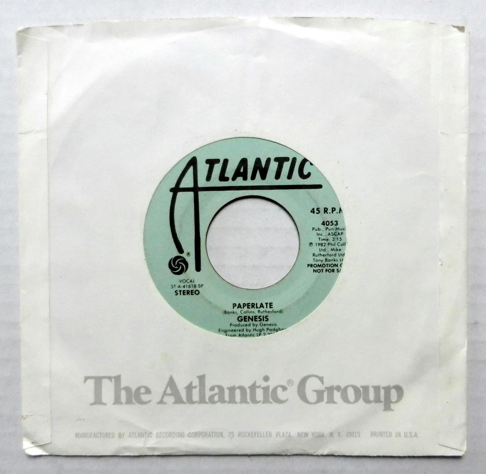 Genesis 45 Paperlate Atlantic Progressif Rock Promo Phil Collins VG #H76 - Photo 1/1