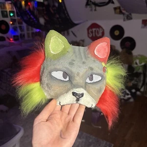 Therian Christmas Grey Cat Mask For Quads  High quality. With A lot Of Extras - Picture 1 of 12