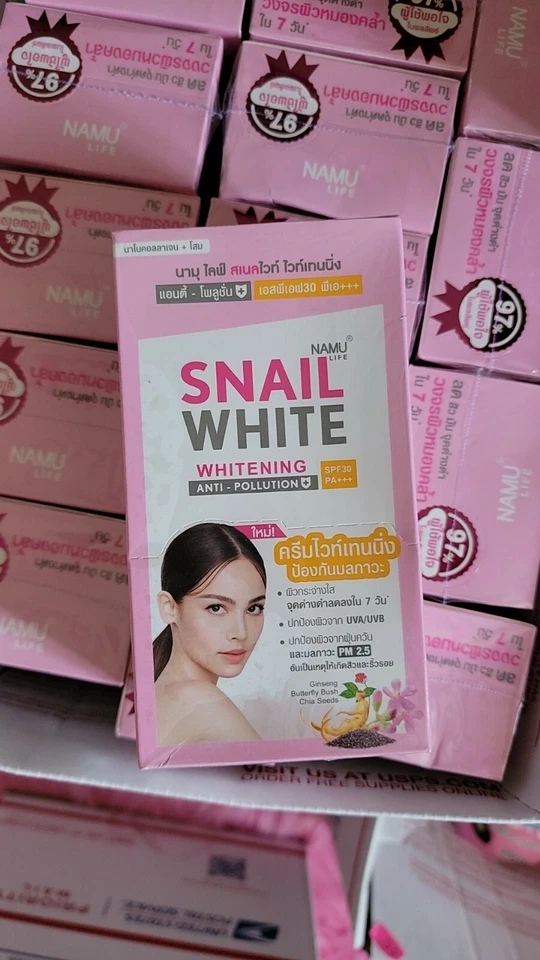 6 saquetas X 7 ml. Namu Life caracol branco clareador anti-poluição FPS30 PA+++ - Imagem 1 de 1