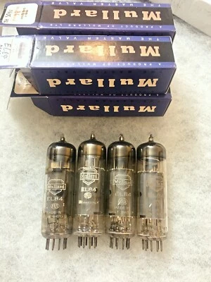 Mullard EL84 N709 6BQ5 O getter NOS NIB Matched Quad - Photo 1/4