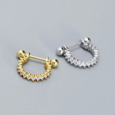 Lucente rivetto irregolare cerchio in argento sterling 925, piercing al capez... - Immagine 1 di 4