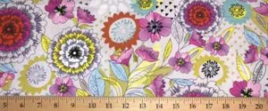 Floral Valance Big Flowers Pink Red Maroon Khaki Gray Kitchen Curtain Topper - Picture 1 of 3