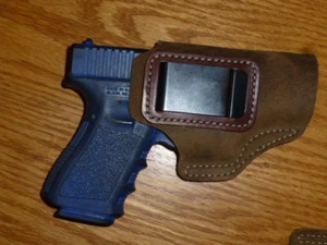Glock de ocultación de cuero marrón-IWB 17/19/23 Taurus Millenium, Smith M&P CZ75 - Imagen 1 de 2