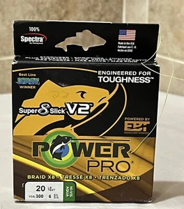 Super 8 Slick V2 20 Pound Fishing Line  Hi-Vis Aqua- New - Picture 1 of 2