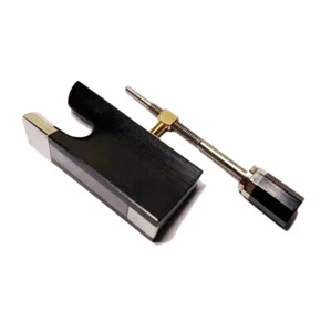 4/4 Violin Ebony Frog No Eye Inlaid Nickel Silver Abalone Frog Ebony Button - Picture 1 of 4