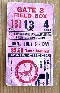 Boleto de cardenales/cachorros 7/6/69 - Steve Carlton Win #40 - Imagen 1 de 1