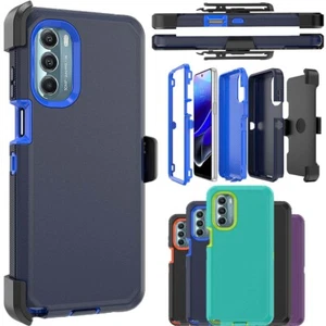 For Motorola Moto G Stylus 5G 2021/2022 Shockproof Armor Case+Clip Holster Stand - Picture 1 of 19
