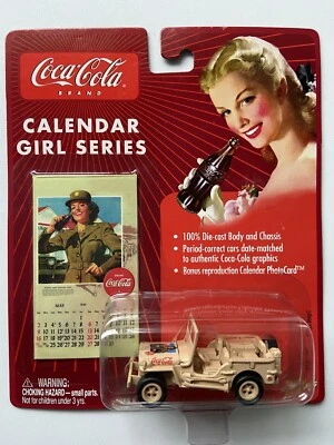 Johnny Lightning_COCA COLA CALENDAR GIRLS Military Willys Jeep w PhotoCard _MOC - Image 1 of 4